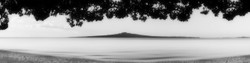 Rangitoto / Pohutukawa sunset landscape photograph from Mission Bay, Auckland, NZ -print for sale.