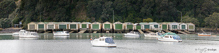 Ngapipi Road boatsheds, Orakei, Auckland, NZ - landscape photography print for sale.
