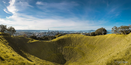 Mount Eden Crater, Auckland, New Zealand - landscape photography print for sale by Lucy G.