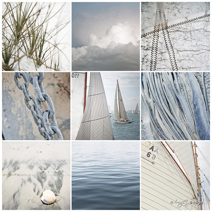 NZ Sailing a beautiful photo print collage featuring yachts, sand, sky, sand dunes