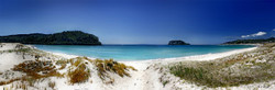 Whangamata, Coromandel, NZ, showing sand dunes and beach - landscape photo print for sale.