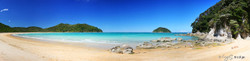 Tonga Bay, Abel Tasman National Park, NZ, showing beach and sea - landscape photo print for sale.