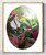 Two NZ Fantail birds in tropical plant setting - oval photo art print / wall art for sale