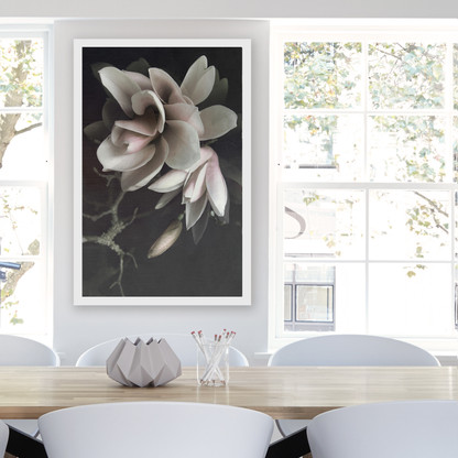 ''MAGNOLIA 1'' XL white box framed photo art flower print