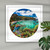 NZ Tui circular / round art print in white frame
