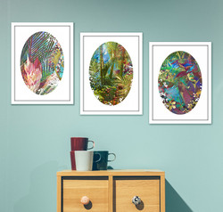 Set of 3 gold leaf artworks