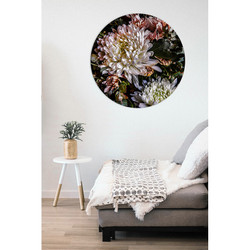 "Chrysanthemum  1 '' circular aluminium wall art