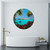Brown's Island & flying Tui circular aluminium or glass bathroom art