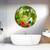 Tropical Tui & hibiscus round aluminium or glass bathroom wall art