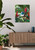 600x750mm glass wall art with Wood Pigeon in tropical garden