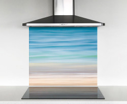 900x750mm DIY glass splashback tropical waters and sand