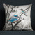 NZ Kingfisher bird art cushion