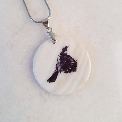 B/W Flying Tui pendant necklace
