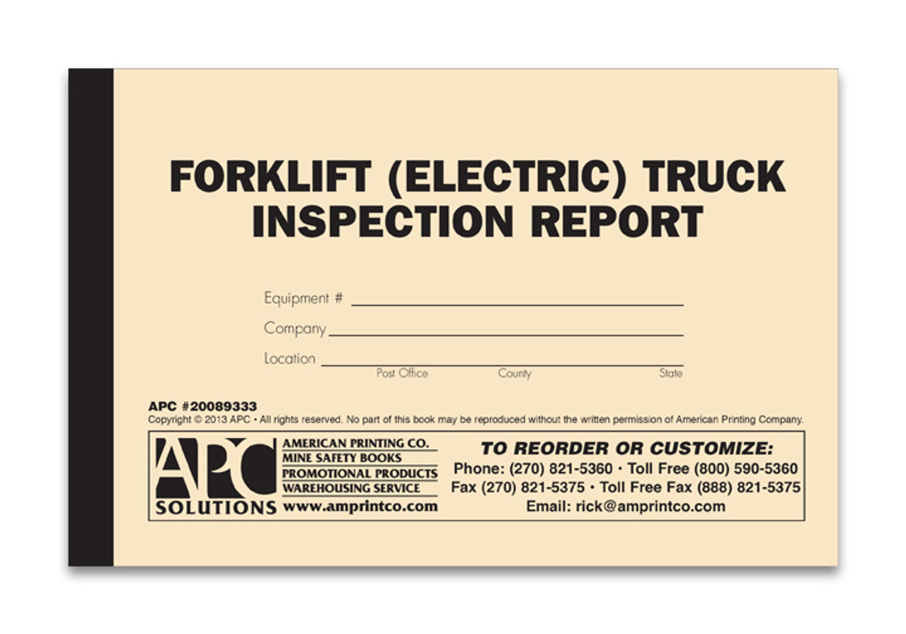 Electric Forklift Preshift Inspection Checklist