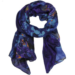 Marble Print Clara Scarf In Navy Blue