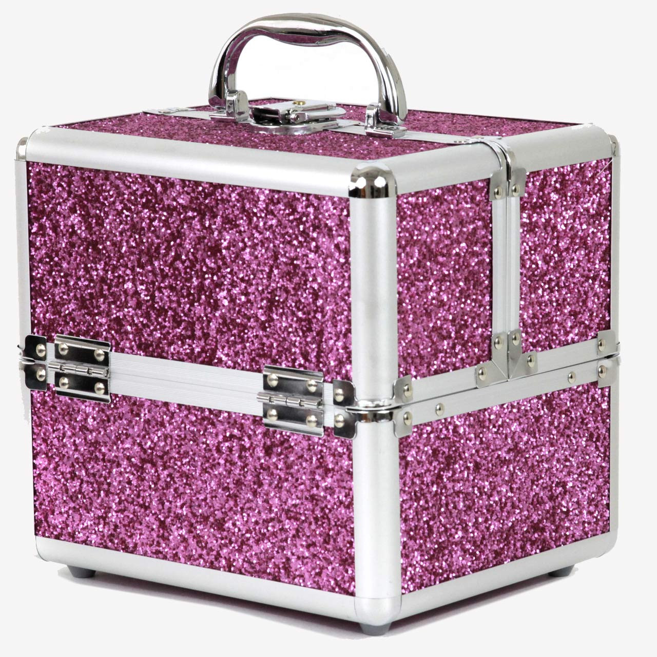 pink glitter suitcase