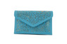 Aqua and Gold Cut out Envelope Clutch