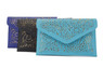 Aqua and Gold Cut out Envelope Clutch - other colors available