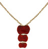 Red enamel drop pendant necklace