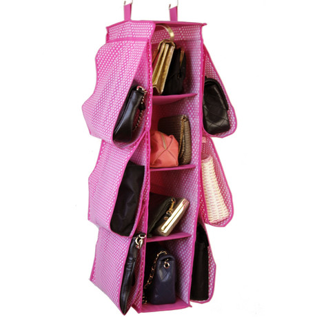 Bucasi Pink Polka-Dot Hanging Organizer | SCR507 | Side
