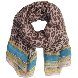 Purple cheetah print animal print scarf | Bucasi Purple Animal Print Scarf | Purple Venetian Scarf | Bucasi SF080TURQ | Main