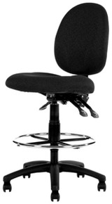 YS Design YS21D Lincoln Medium Back Drafting Chair - Black