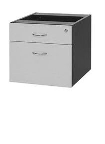 Oxley Fixed Pedestal - 2 Drawers White & Ironstone