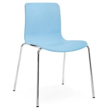 Dal Acti Chrome 4 Leg Chair Pale Blue