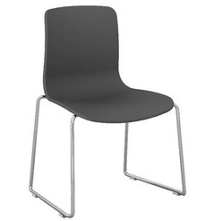 Dal Acti Chrome Sled Base Chair Charcoal