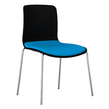 Dal Acti Chrome 4 Leg Chair Black Shell / Blue Vinyl