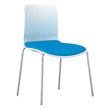 Dal Acti Chrome 4 Leg Chair White Shell / Blue Vinyl