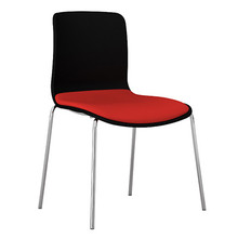 Dal Acti Chrome 4 Leg Chair Black Shell / Red Vinyl