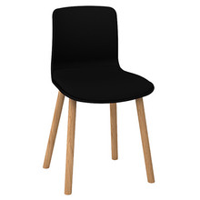 Dal Acti Wooden 4 Leg Chair Black Shell / Black Vinyl