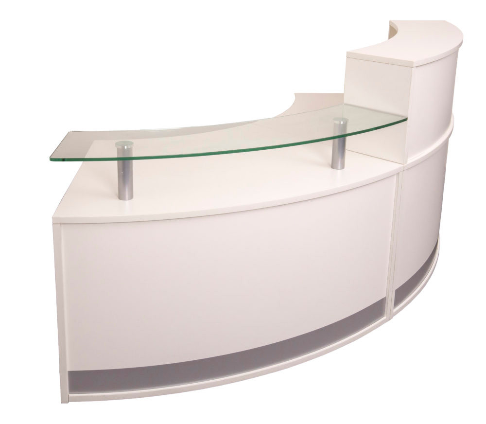 Rapidline Modular Reception Desk Counter Glass Top Full Height