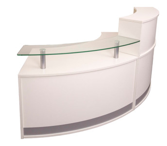 Full Height Reception Desk with the Glass Top Module