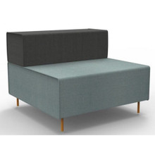Flexi Lounge 1 Charcoal Ash Back and Light Blue Seat