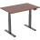 Ergovida 1500mm x 50mm Sit Stand Desk EED-623D - Dark Walnut Top, Black Frame