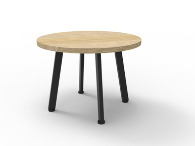 Eternity Round Coffee Table 600mm Natural Oak Top, Black Legs