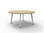 Eternity Round Coffee Table 900mm Natural Oak Top, White Legs