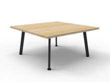 Eternity Square Coffee Table 900mm x 900mm - Natural Oak Top, Black Legs