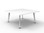 Eternity Square Coffee Table 900mm x 900mm - Natural White Top, White Legs
