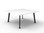 Eternity Square Coffee Table 900mm x 900mm - Natural White Top, Black Legs