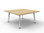 Eternity Square Coffee Table 900mm x 900mm - Natural Oak Top, White Legs