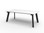 Eternity Rectangular Coffee Table 600mm x 1200mm Natural White Top, Black Legs