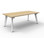 Eternity Rectangular Coffee Table 600mm x 1200mm Natural Oak Top, White Legs