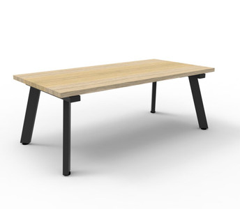 Eternity Rectangular Coffee Table 600mm x 1200mm Natural Oak Top, Black Legs