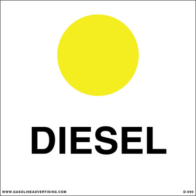 D-690-N - 6"W x 6"H - API Color Coded Decal - DIESEL