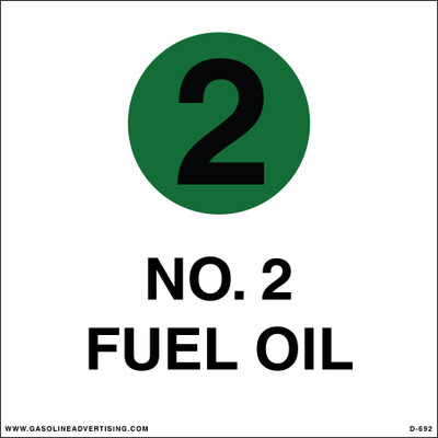 D-692-N - 6"W x 6"H - API Color Coded Decal - NO. 2 FUEL OIL