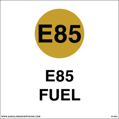 D-694 - 6"W x 6"H - API Color Coded Decal - E85 FUEL