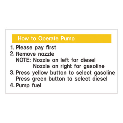 D-725 Fueling Instruction Decal - HOW TO OPERATE...